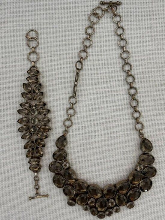 Source Unknown Jewelry - Topaz & Sterling Silver Statement Necklace & Bracelet